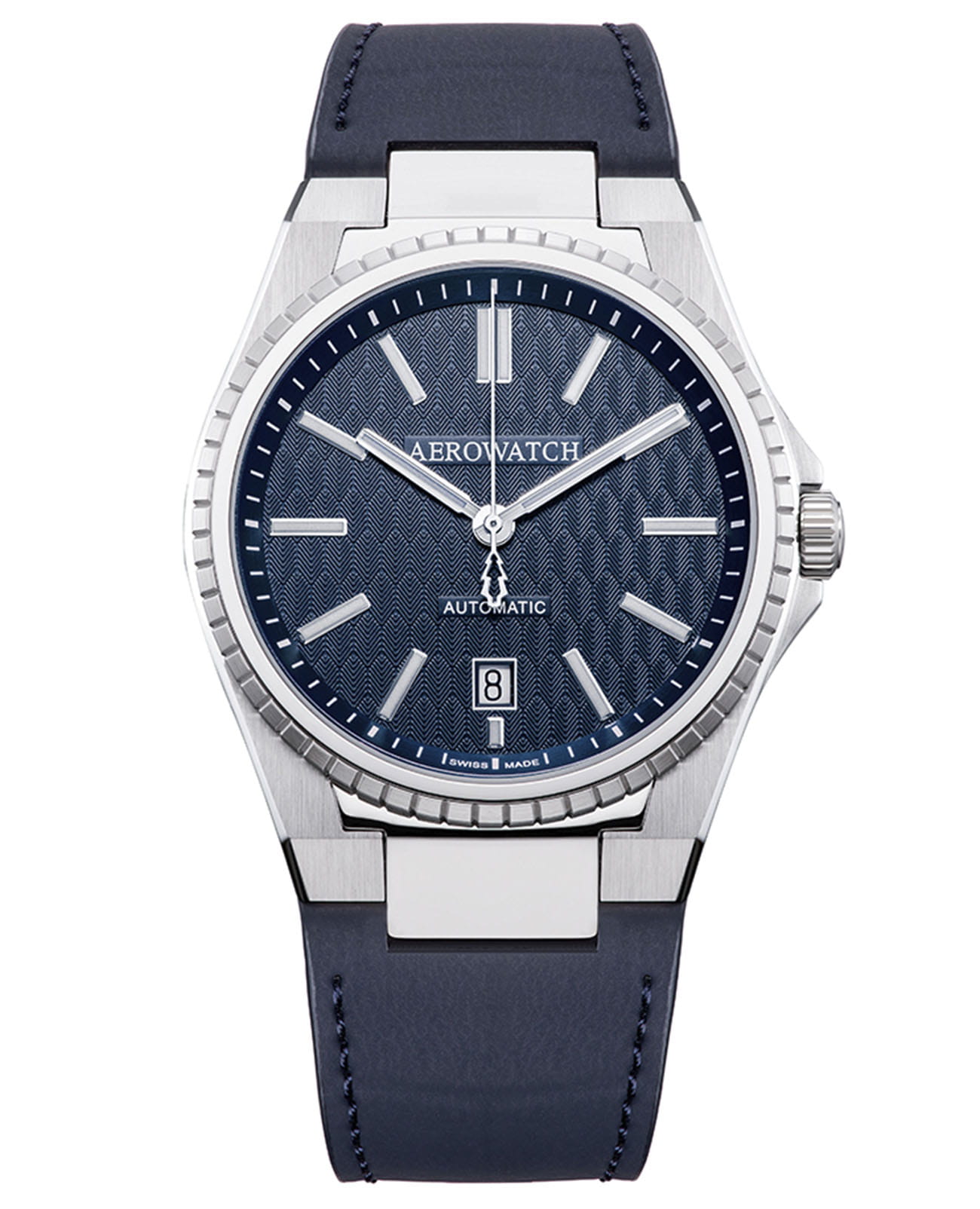 Aerowatch Aerowatch Les Grandes Classiques 60998 AA01  60998 AA01 механические мужские часы синий циферблат, браслет кожаный — вид спереди